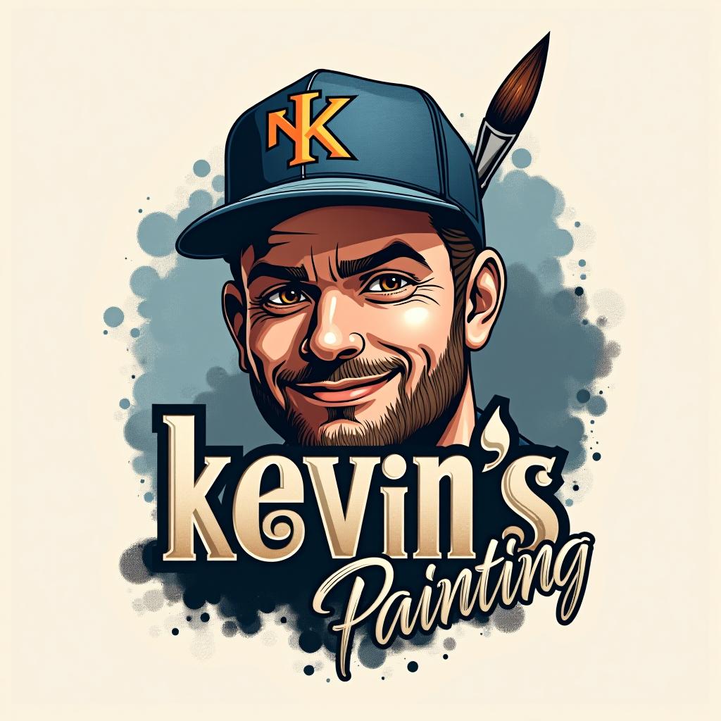  design a logo, in a realism style. painting service , with the text 'kevin’s painting '.