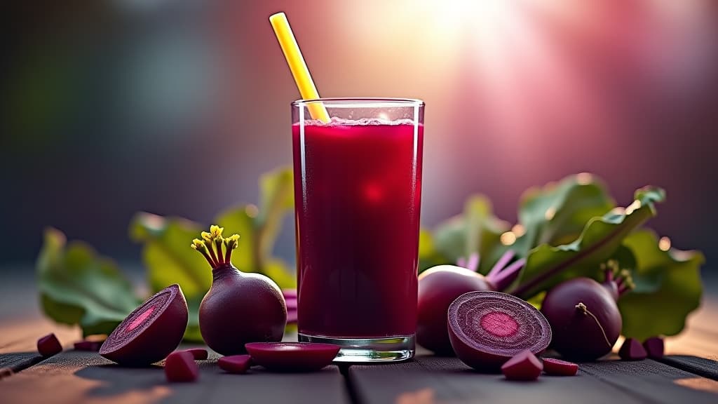  scenes about health and fitness, a dynamic collage of all the benefits of beetroot juice, featuring vibrant imagery of health, wellness, and vitality, encouraging viewers to include it in their diet. hyperrealistic, full body, detailed clothing, highly detailed, cinematic lighting, stunningly beautiful, intricate, sharp focus, f/1. 8, 85mm, (centered image composition), (professionally color graded), ((bright soft diffused light)), volumetric fog, trending on instagram, trending on tumblr, HDR 4K, 8K