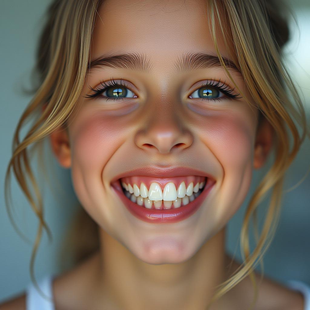  the loss of a tooth made a beautiful girl.