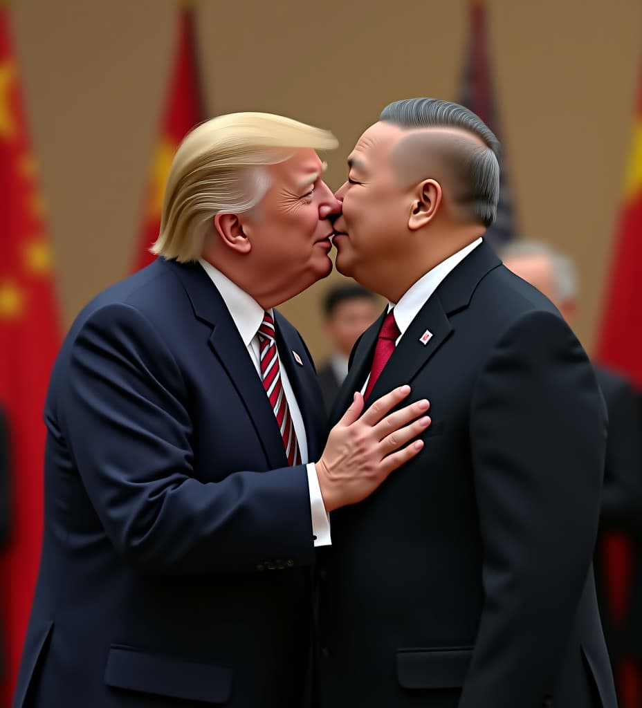  trump and xijingping kiss