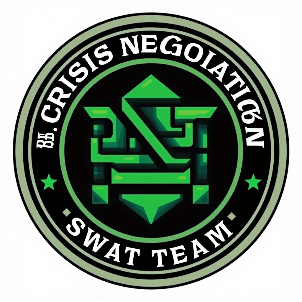  design a logo, create a logo for a crisis negotiation team that is part of the owasso swat team. the logo should have od green and black.