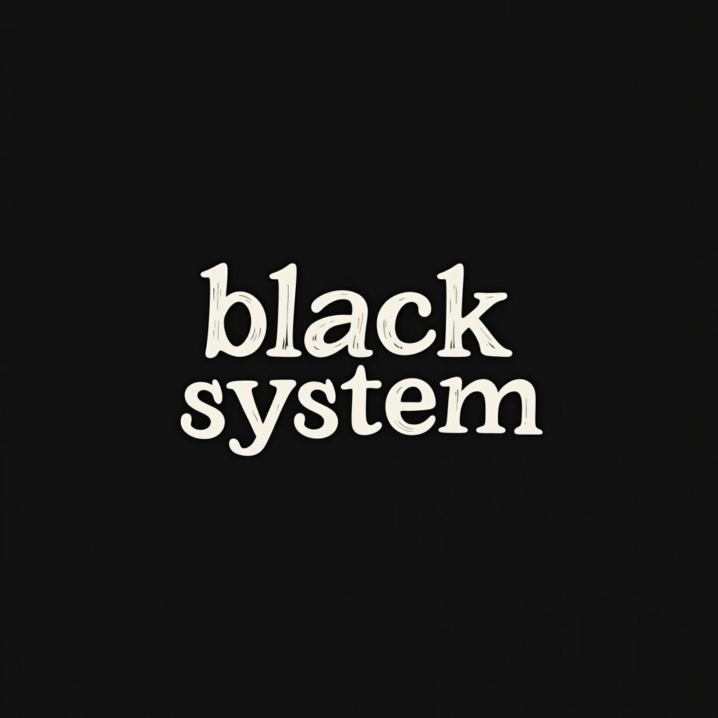  design a logo, black system, with the text 'black system'.