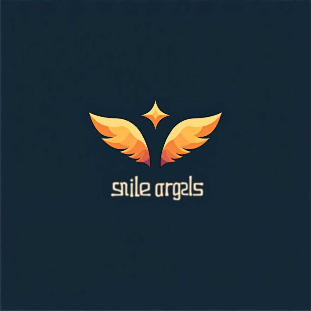  design a logo, in a geometric style. 水彩スタイル、水のロゴ、水色のグラデーションカラー、白背景。, with the text 'smile angels'.