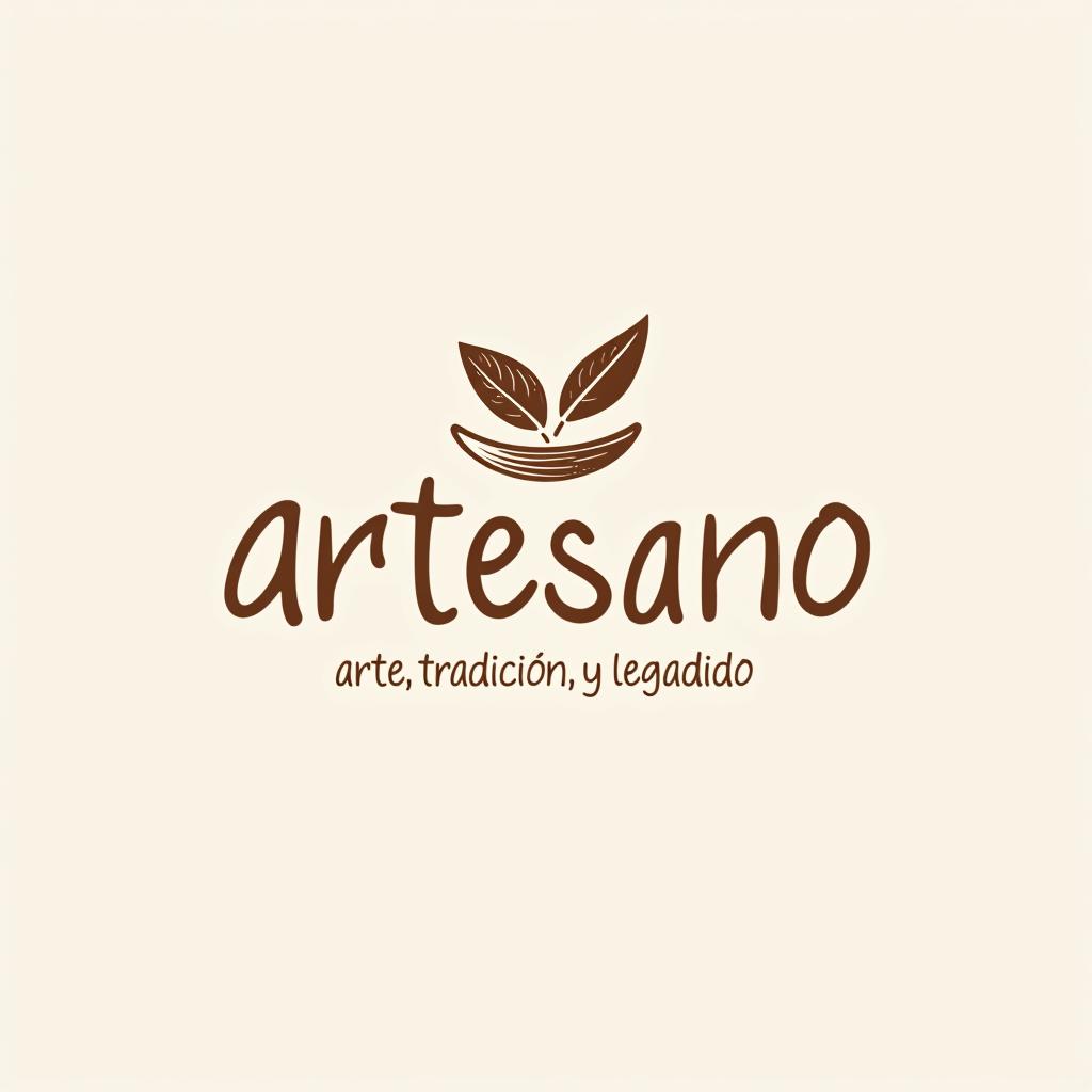  design a logo, in a pencil style. marca “artesano” colores claros tonos cafés minimalista, simple y elegante, with the text 'gastronomía, arte, tradición y legado'.