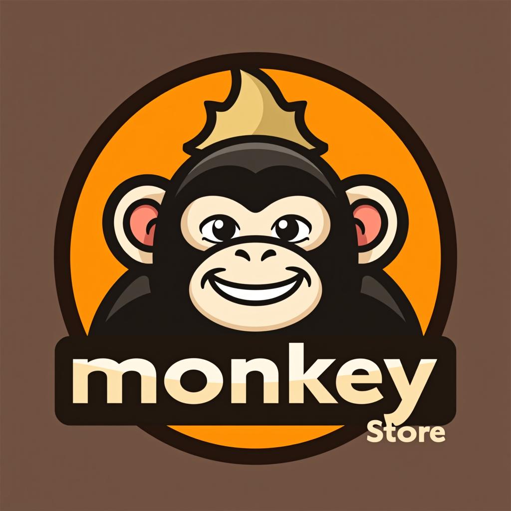  design a logo, , with the text 'monkey store'.