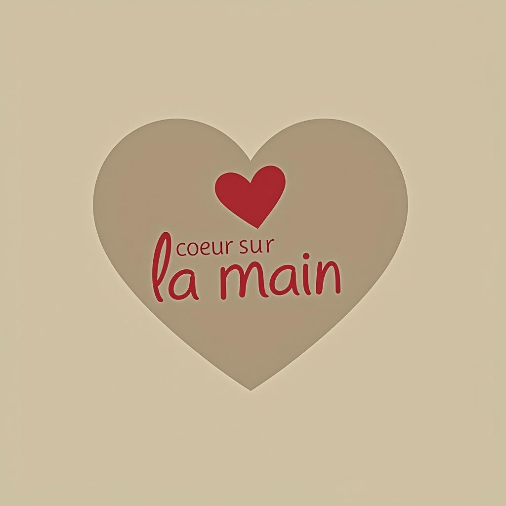  design a logo, institut de manucure simple et épuré , with the text 'coeur sur la main '.