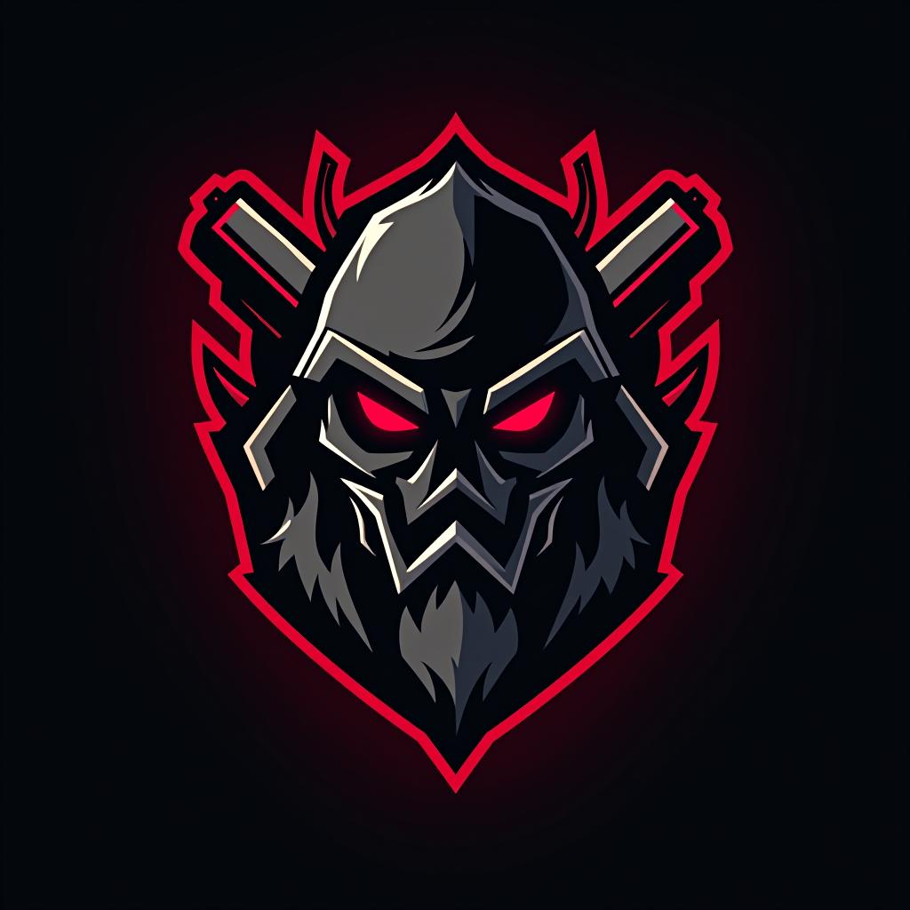  logo, esports logo, guns theme, black and red color