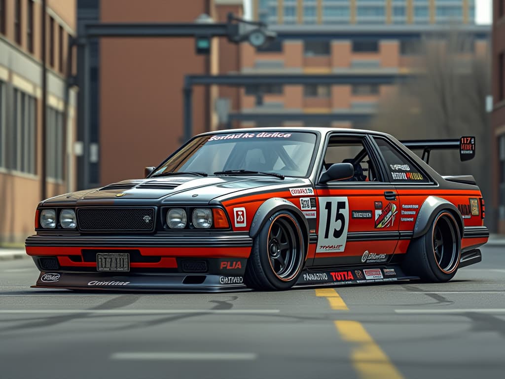  1991 cressida, wide body, slammed, stanced, race car,17x11 wheels, photo realistic, highly intricate and detailed, masterpiece, ultra high res,photography,8k resolution