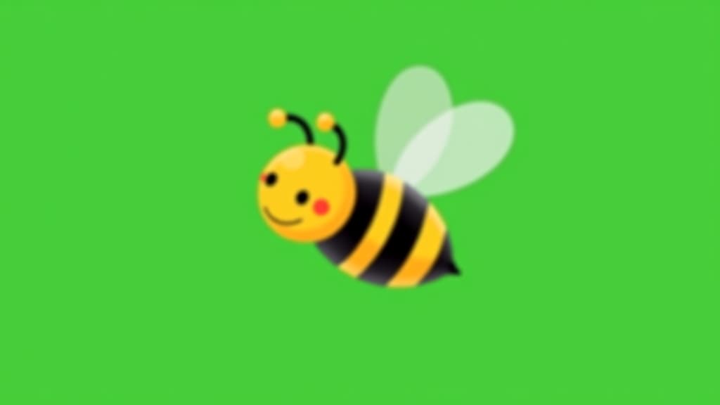  create a lively and engaging loop animation of a cartoon bee flying, perfect for green screen backgrounds. this whimsical animation adds a touch of charm to various projects, from presentations to vid