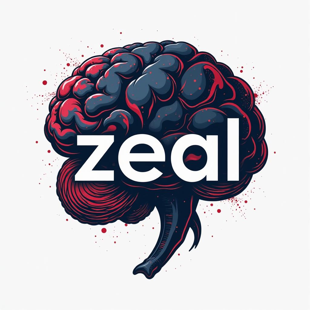  design a logo, cool,intelligence, with the text 'zeal'.