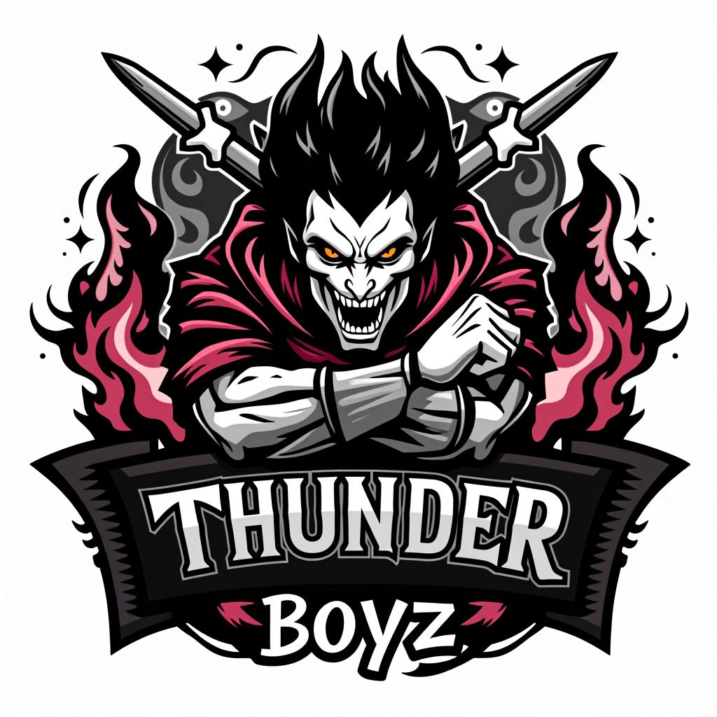  design a logo, black thunder boyzのロゴをロックに 雷をつけて