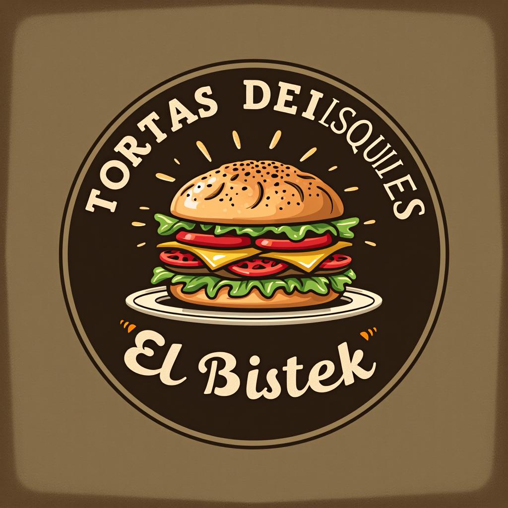  design a logo, , with the text 'tortas de chilaquiles “el bistek”'.