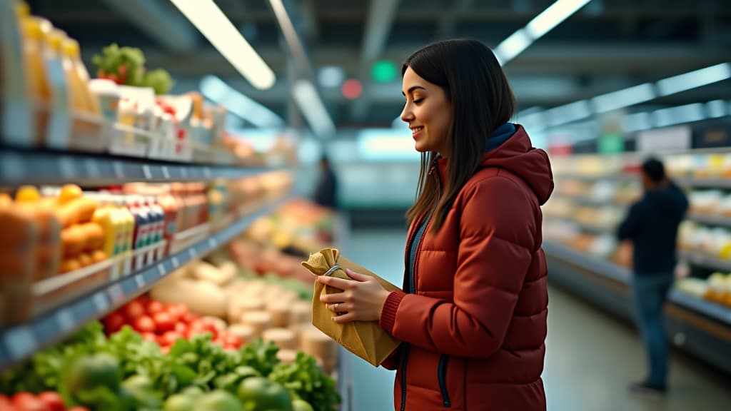  scenes about health and fitness, an encouraging visual of someone making a health centric choice at a grocery store. hyperrealistic, full body, detailed clothing, highly detailed, cinematic lighting, stunningly beautiful, intricate, sharp focus, f/1. 8, 85mm, (centered image composition), (professionally color graded), ((bright soft diffused light)), volumetric fog, trending on instagram, trending on tumblr, HDR 4K, 8K