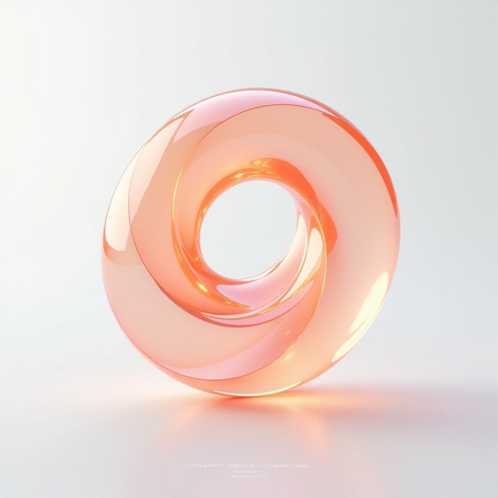  [spiral psychology] icon, peach gradient, white background, frosted glass, transparent sense of science and technology, ultra minimalist appearance, bright color, studio lighting, peach and white background, industrial design, a wealth of details, ultra high definition, dribble, pinterest, ray tracing, isometric view, blender, c4d, oc renderer seed 3062166470 v 6.0 style raw [side view]