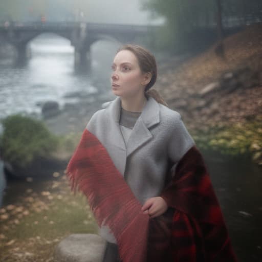 Standing next to a beautiful river As it is, it will remain as it is. The picture will not change. hyperrealistic, full body, detailed clothing, highly detailed, cinematic lighting, stunningly beautiful, intricate, sharp focus, f/1. 8, 85mm, (centered image composition), (professionally color graded), ((bright soft diffused light)), volumetric fog, trending on instagram, trending on tumblr, HDR 4K, 8K