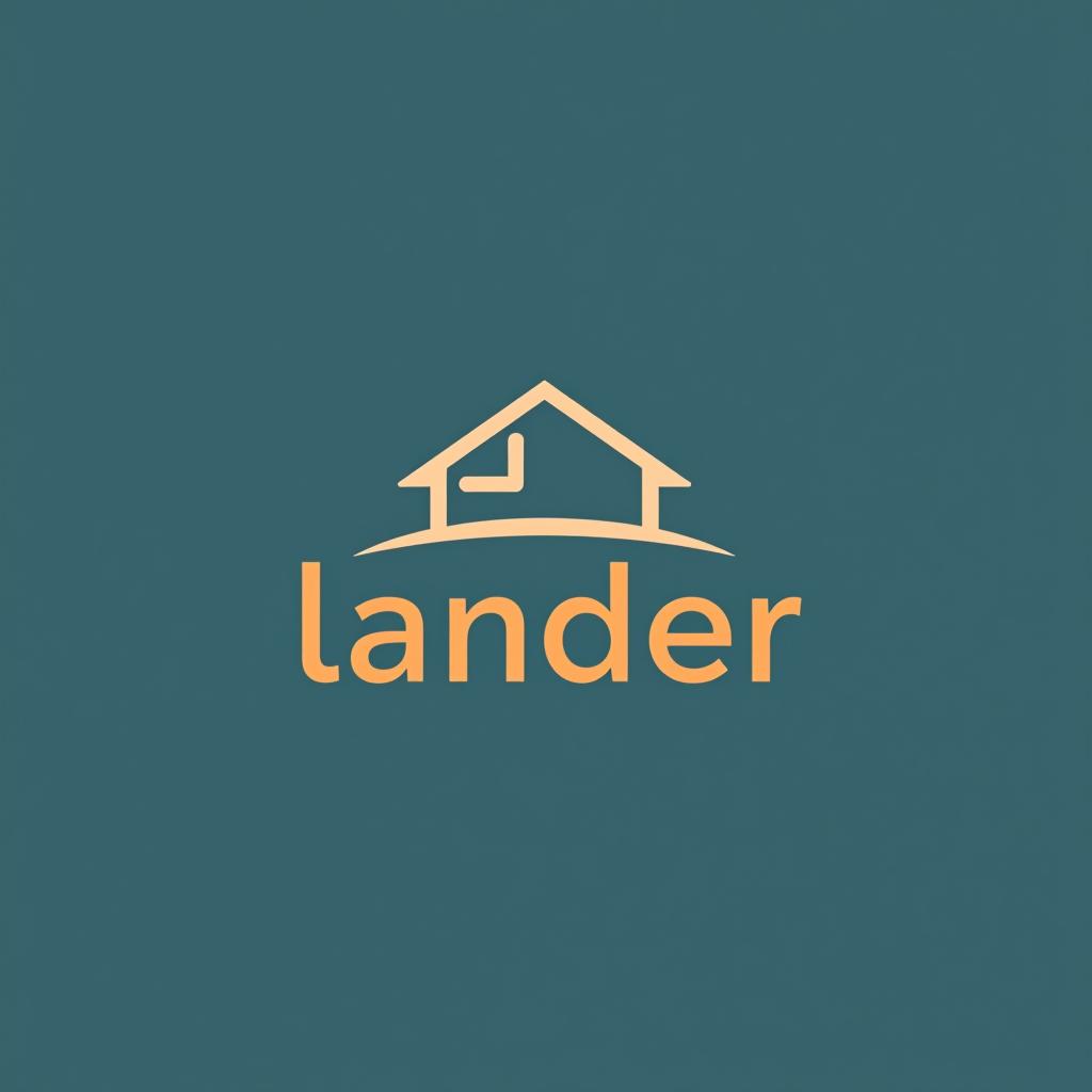  design a logo, minimal line logo in the theme of real estate, with the text ‘lander’