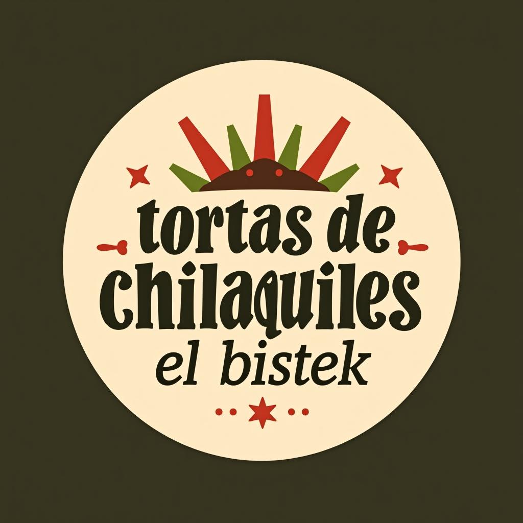  design a logo, , with the text 'tortas de chilaquiles “el bistek”'.