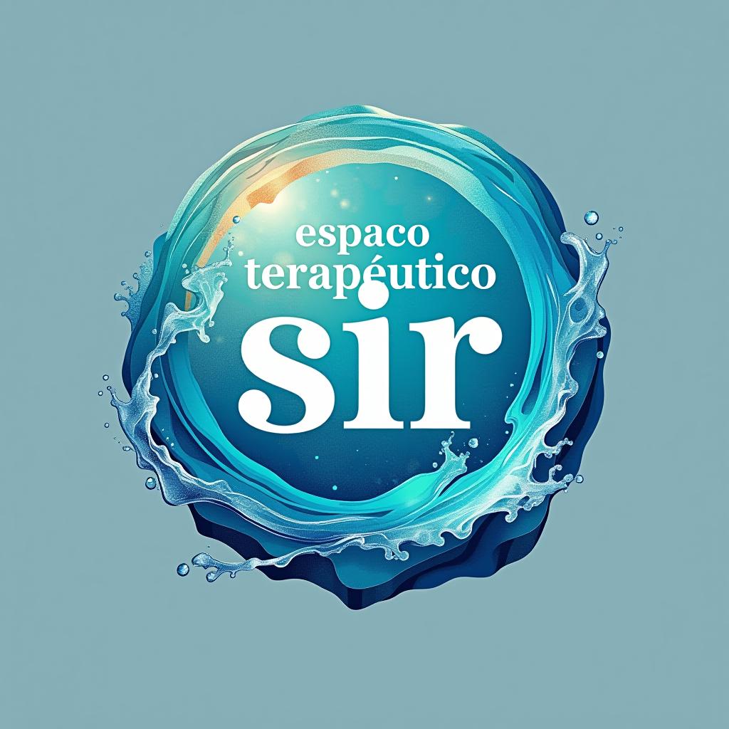  design a logo, estilo aquarela, logotipo, mar, cores azul turquesa, fundo branco, with the text 'espaço terapêutico sir '.