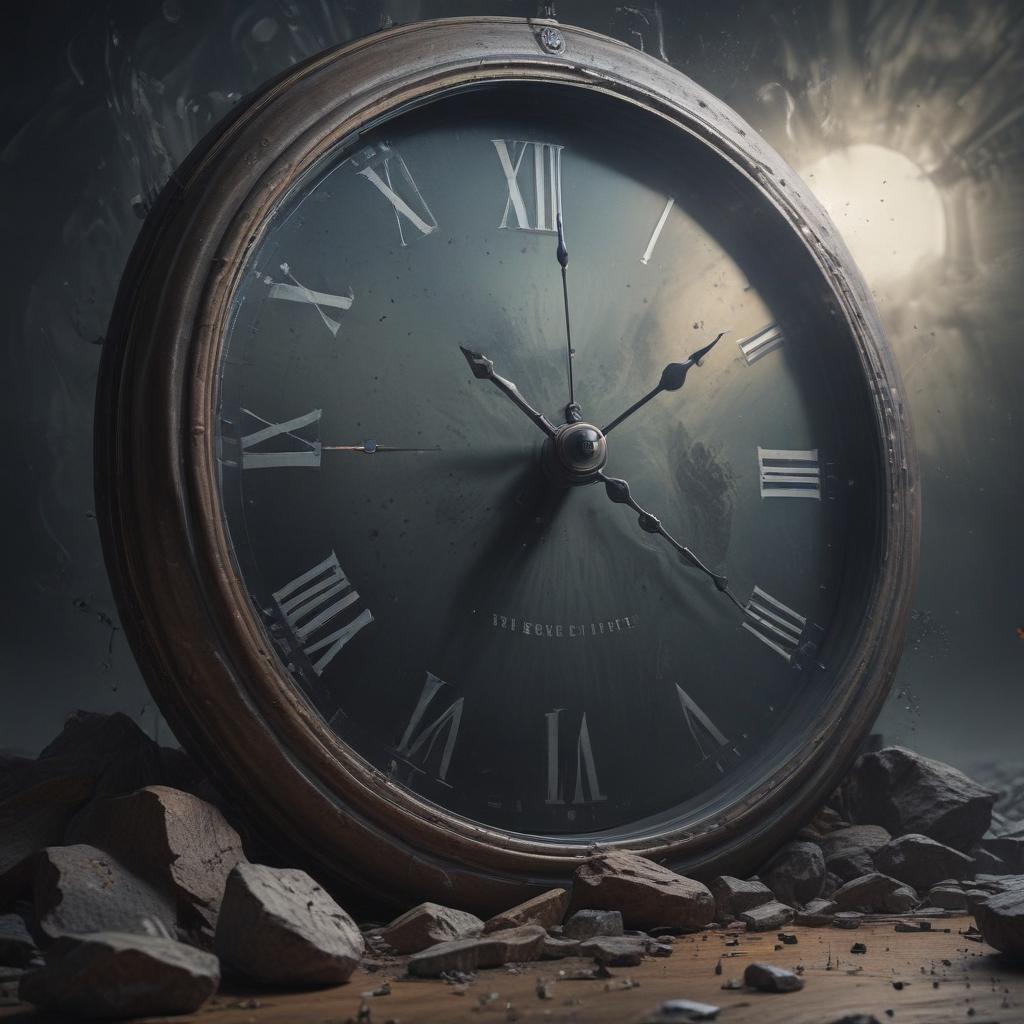 A conceptual representation of time measurement with a clock ticking at 1.5 seconds, depicted in a surreal and abstract style, distorted time elements and fragmented clock pieces floating in a dreamlike space, artistic interpretation of temporal concepts"in the style of technical diagrams, with clean lines, minimalistic design, and a monochromatic color scheme"This image is a breathtaking painting that captures the magical scene with vivid detail. The overall composition is spellbinding, showcasing a perfect harmony. photorealism fantasy, unreal engine 5, concept hyperrealistic, full body, detailed clothing, highly detailed, cinematic lighting, stunningly beautiful, intricate, sharp focus, f/1. 8, 85mm, (centered image composition), (professionally color graded), ((bright soft diffused light)), volumetric fog, trending on instagram, trending on tumblr, HDR 4K, 8K