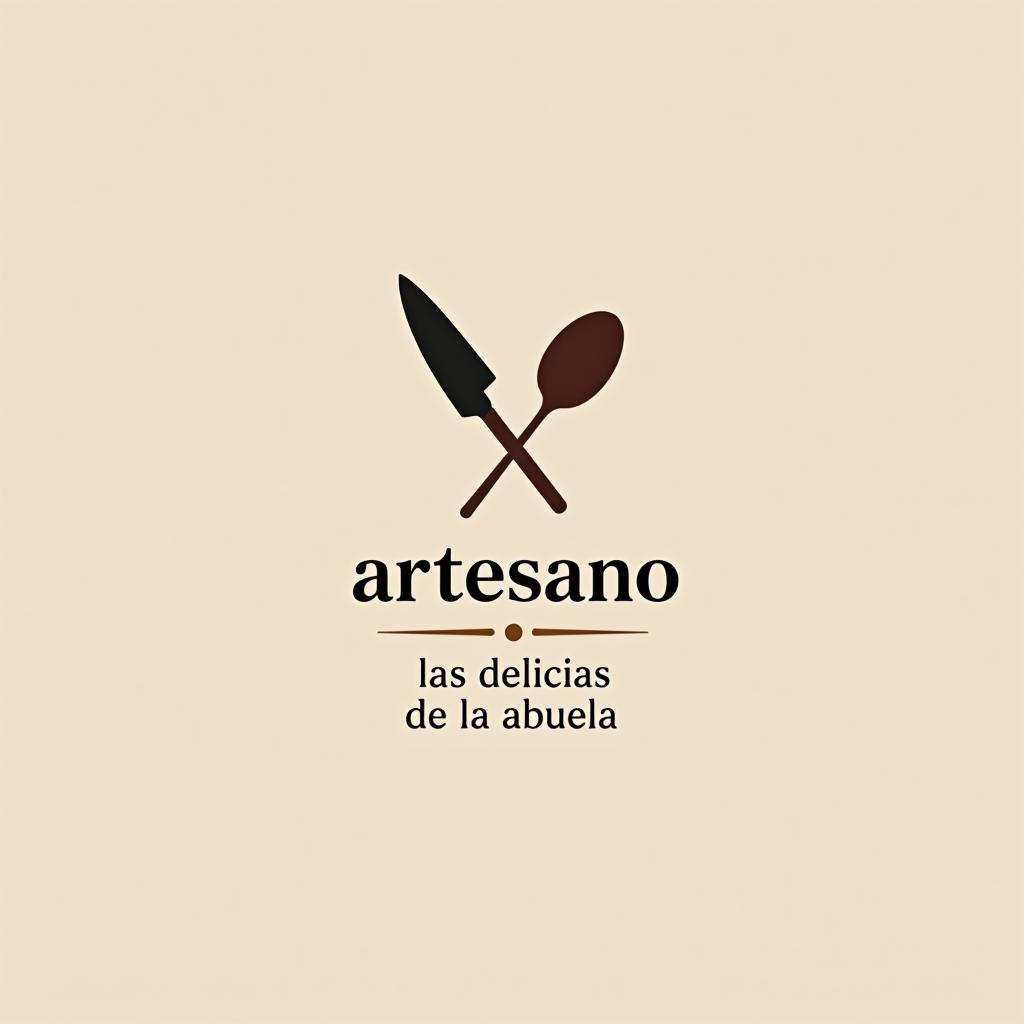  design a logo, in a minimalism style. nombré de la marca “artesano” gastronomía, arte y tradición elegante y simple , with the text 'las delicias de la abuela'.