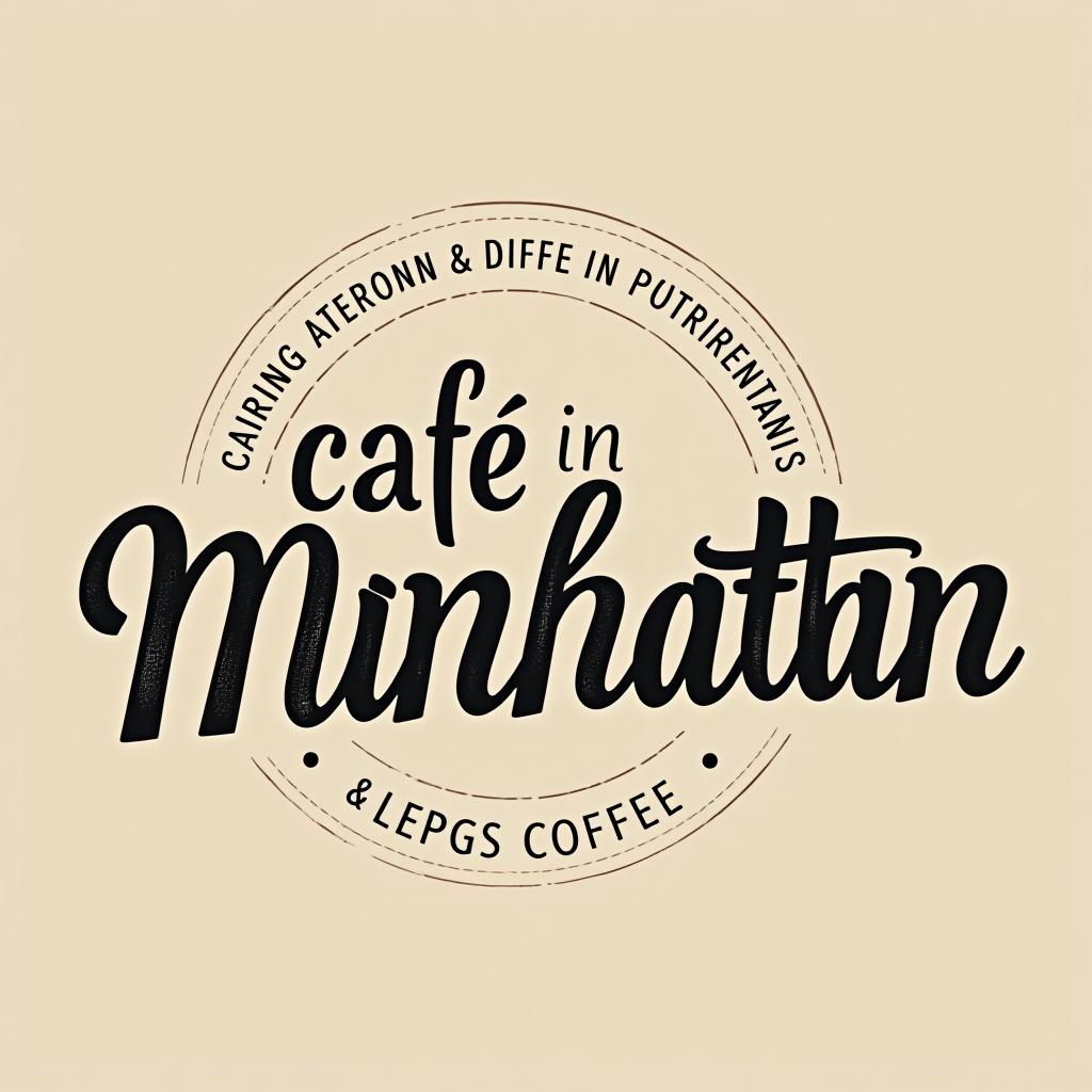  design a logo, , with the text 'cafe in manhattan'.