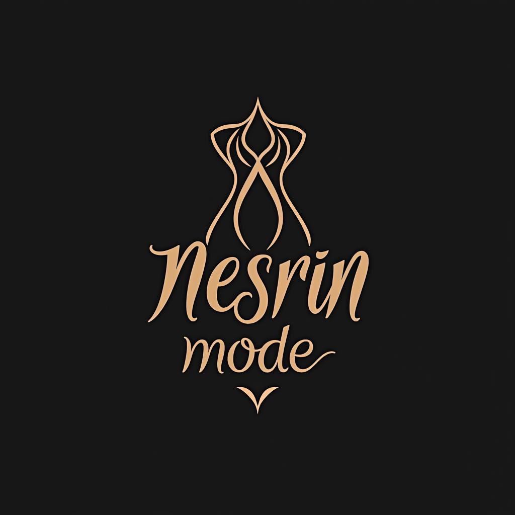  design a logo, in a abstract style. erstelle mir ein logo für ein kleider laden elegant aber auffällig mit kleidern orientalisch modern , with the text 'nesrin mode '.