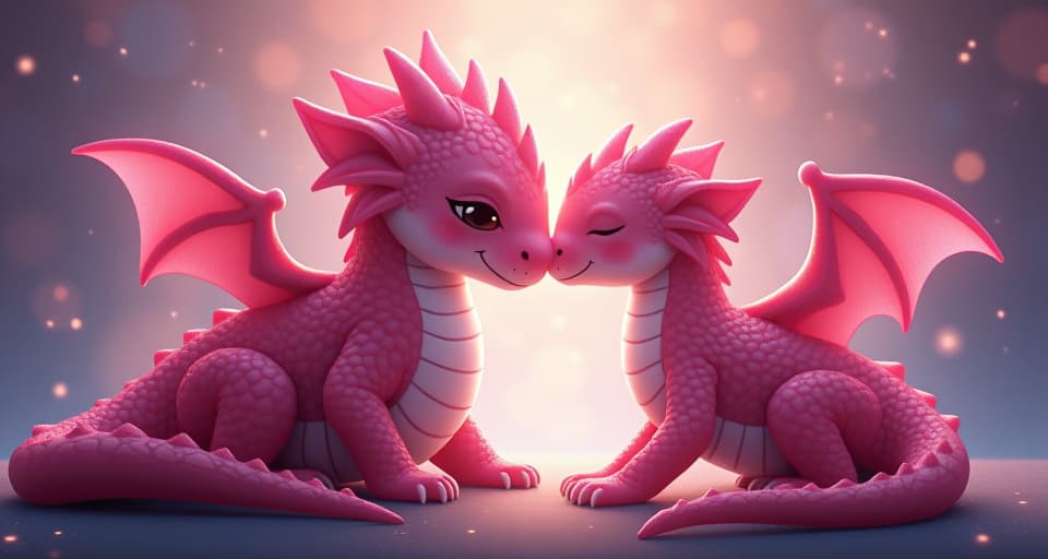  the pink dragon’s presence comforting the chosen one during emotional turmoil, soft light surrounding them, processing feelings with grace and understanding. the style is digital art illustration,highly detailed, whimsical,magical, dreamlike atmosphere, realism and fantasy blend, smooth, glossy textures,luminous quality, wonder and enchantment.