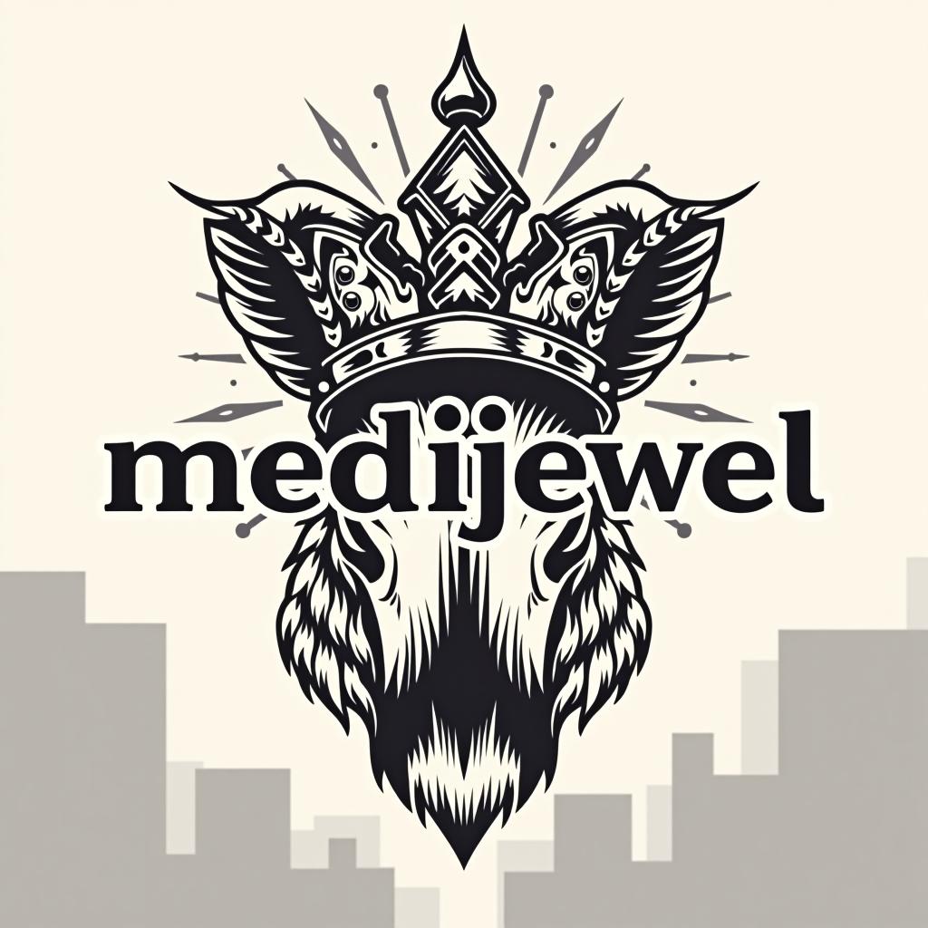  design a logo, piercing clinch , with the text 'medijewel'.