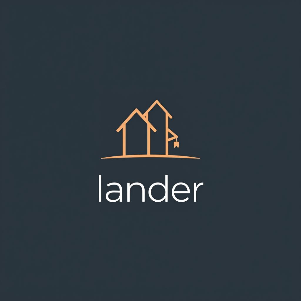  design a logo, minimal line logo in the theme of real estate, with the text ‘lander’