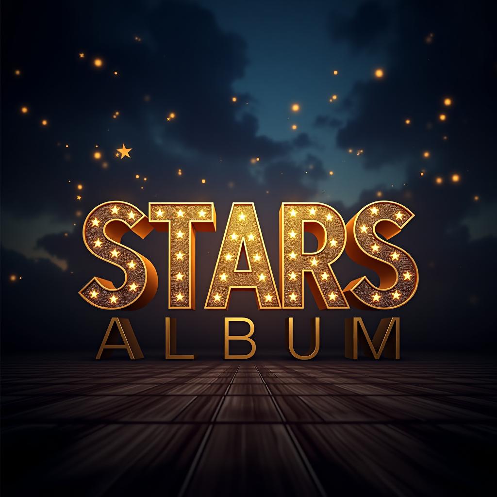  make a album that has the word starsss, award winning, professional, highly detailed, masterpiece