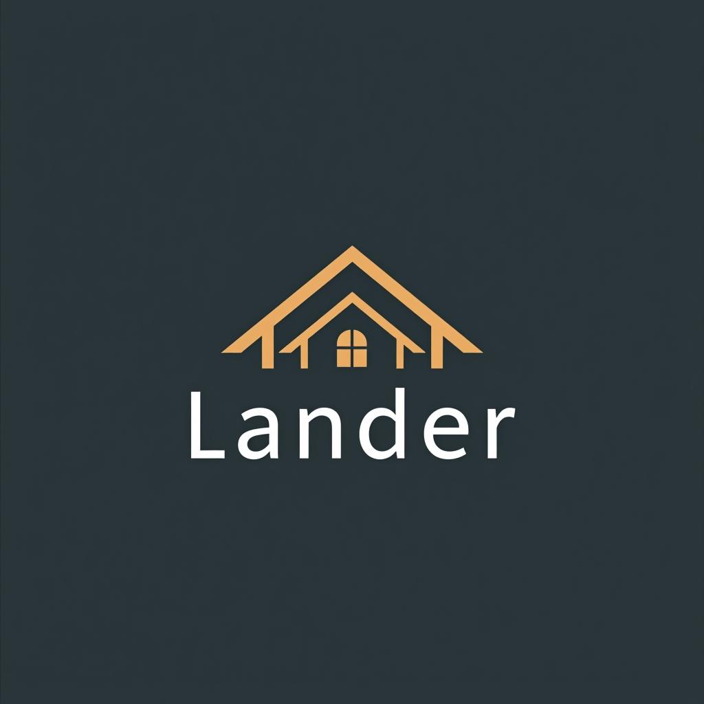  design a logo, minimal line logo in the theme of real estate, with the text ‘lander’