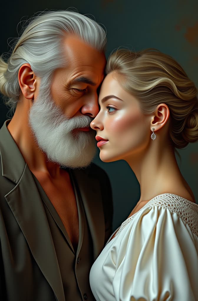  un maestro atractivo de tez blanca y pelo castaño rubio y alto y alado una alumna de tex blanca atractiva volteandose a ver uno al otro , realistic, portrait, art by donato giancola and greg rutkowski, realistic face, digital art, trending on artstation hyperrealistic, full body, detailed clothing, highly detailed, cinematic lighting, stunningly beautiful, intricate, sharp focus, f/1. 8, 85mm, (centered image composition), (professionally color graded), ((bright soft diffused light)), volumetric fog, trending on instagram, trending on tumblr, HDR 4K, 8K