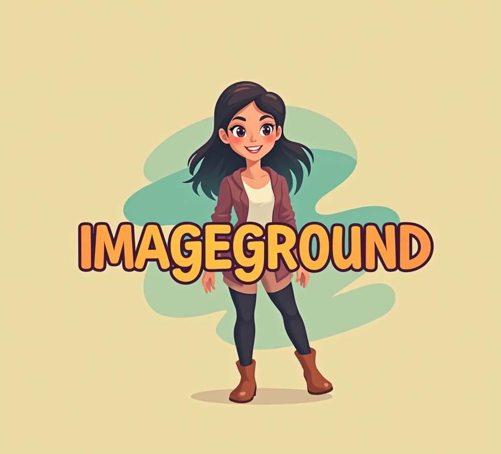  logo of text "imageground", ai girl