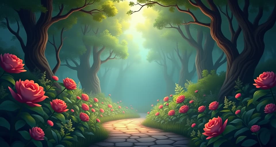  a void in an enchanted garden where once radiant light shone, now surrounded by dimming flora. mood: empty, desolate.. the style is digital art illustration,highly detailed, whimsical,magical, dreamlike atmosphere, realism and fantasy blend, smooth, glossy textures,luminous quality, wonder and enchantment.