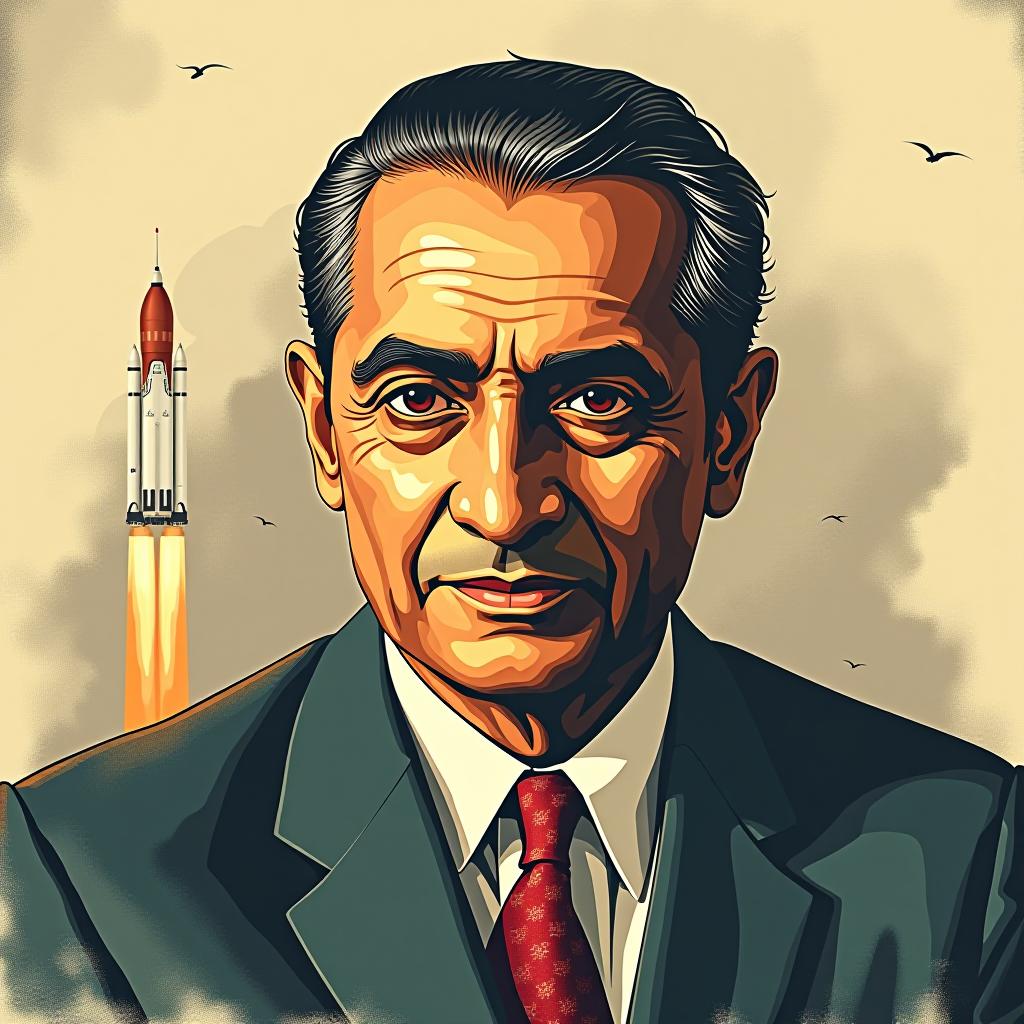  poster, remembering dr. vikram sarabhai, the visionary architect of india's space program, on his birth anniversary. his enduring legacy will continue to inspire future generations! writen "dr. vikram sarabhai" and "isro"