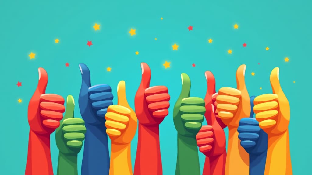  abstract thumbs up: a colorful celebration of success