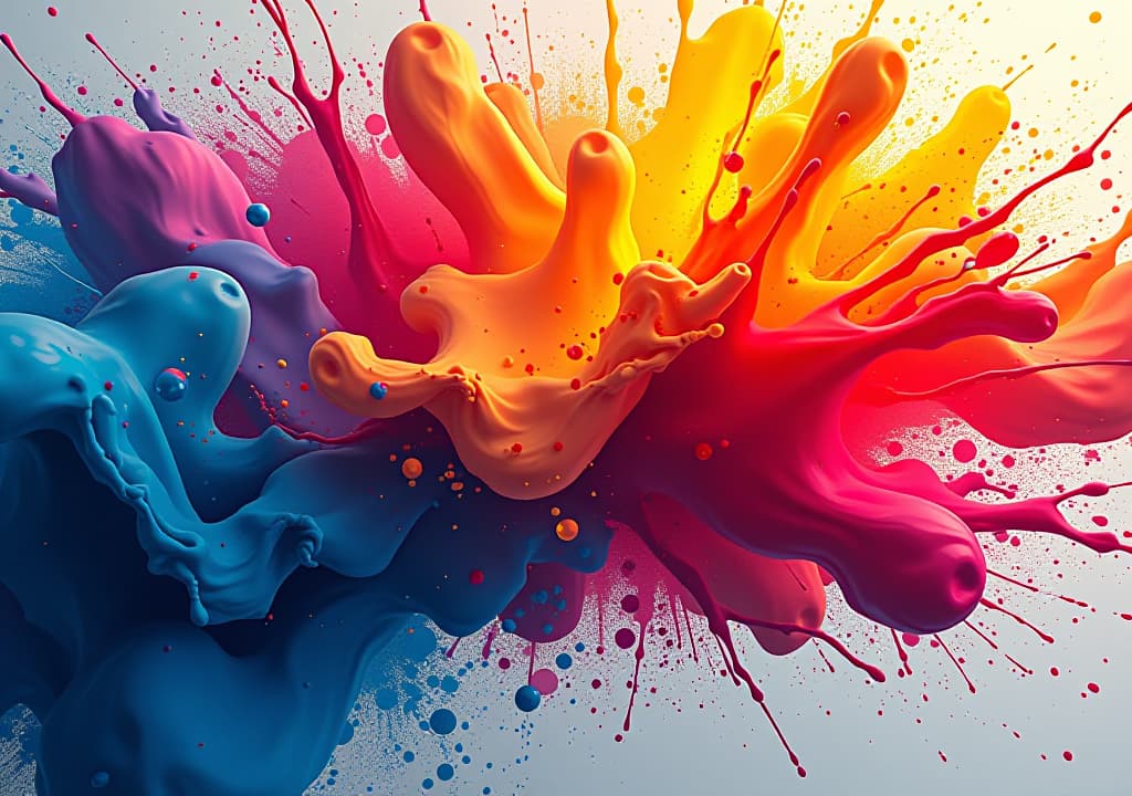  the abstract background explodes with dynamic colorful paint splashes. , conveying urgency in the visuals, can be used for e commerce websites, and social media advertising design