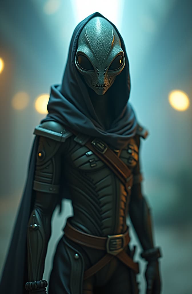  alien from area 51 hyperrealistic, full body, detailed clothing, highly detailed, cinematic lighting, stunningly beautiful, intricate, sharp focus, f/1. 8, 85mm, (centered image composition), (professionally color graded), ((bright soft diffused light)), volumetric fog, trending on instagram, trending on tumblr, HDR 4K, 8K