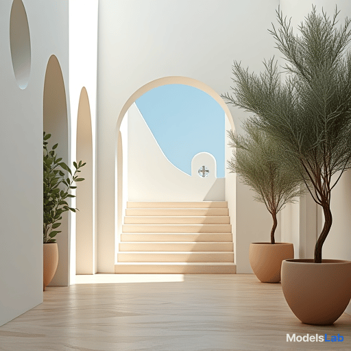  "create a serene and minimalist scene with a mediterranean inspired aesthetic. the color palette should feature soft pastels, primarily whites, blues, and sandy tones. the setting should exude a calm and tranquil atmosphere, with gentle lighting that creates subtle shadows. include elements of classical architecture and nature, such as olive leaves, to contribute to an elegant and timeless feel. the scene should not contain any people or text. imagery should evoke feelings of peace and well being, aligning with themes of health and wellness." **additional context & alignment:** emphasize calmness and tranquility to reflect the mental health aspect. soft shadows and natural light to enhance the peaceful environment. classical architec hyperrealistic, full body, detailed clothing, highly detailed, cinematic lighting, stunningly beautiful, intricate, sharp focus, f/1. 8, 85mm, (centered image composition), (professionally color graded), ((bright soft diffused light)), volumetric fog, trending on instagram, trending on tumblr, HDR 4K, 8K