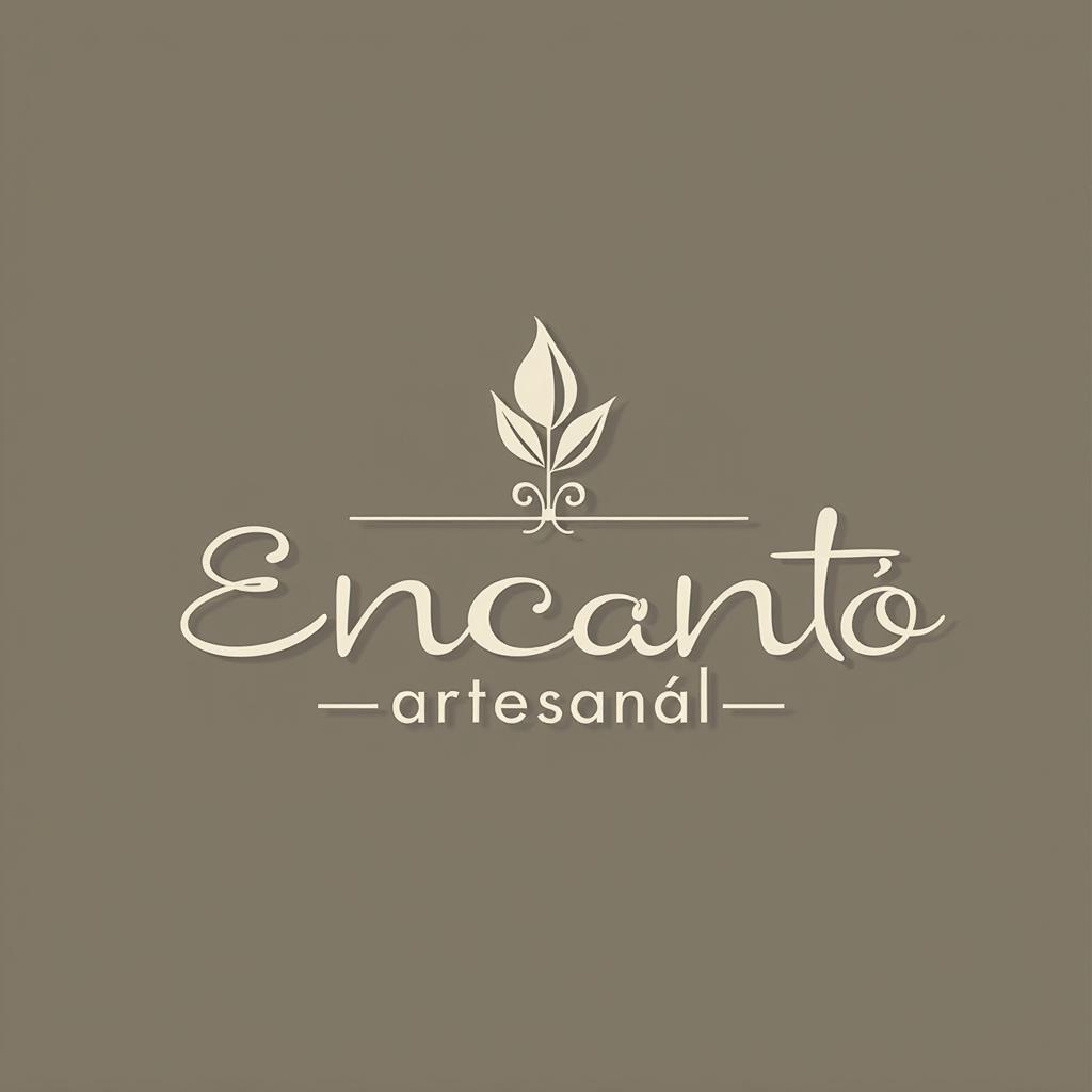  design a logo, un logo minimalista para una empresa de artesanías y manualidades. , with the text 'encanto artesanal'.