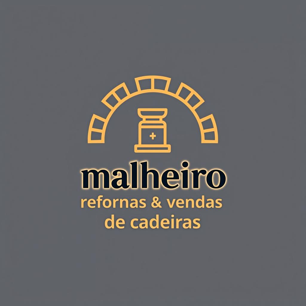  design a logo, quero uma coisa mais criativa com a imagem de uma cadeira , with the text 'malheiro reformas&vendas de cadeiras '.