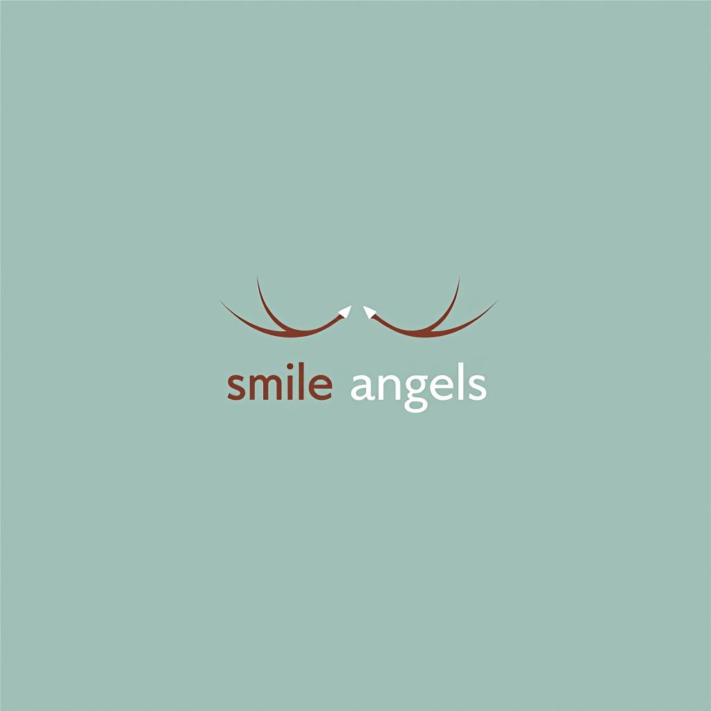  design a logo, in a minimalism style. 水彩スタイル、水のロゴ、水色のグラデーションカラー、白背景。, with the text 'smile angels'.