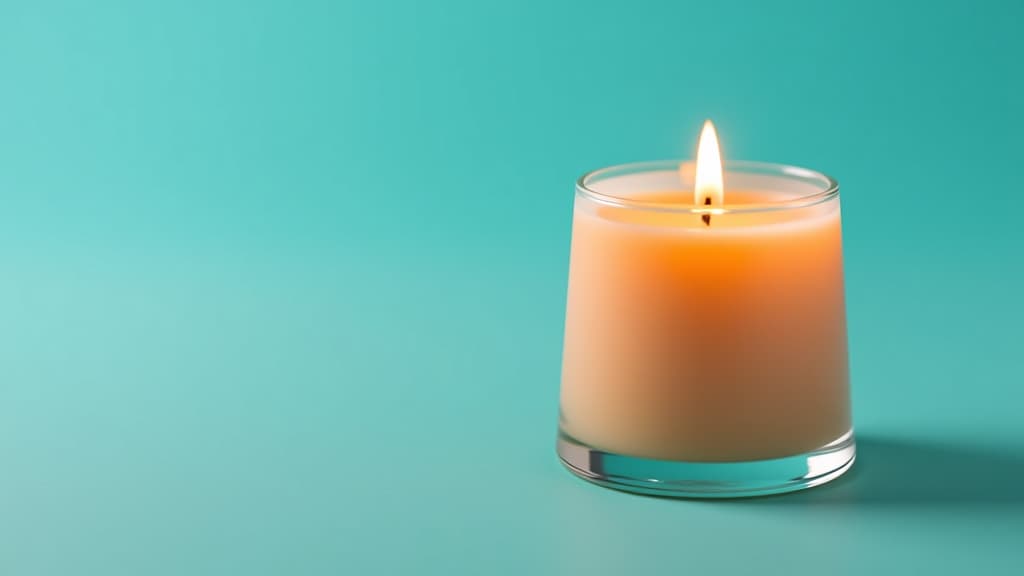  scented candle on turquoise background