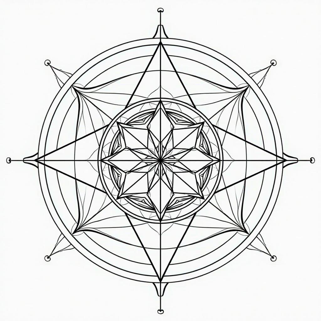  design a sacred geometry pattern with an ultra simple, black on white style using super bold, thick lines. the design should be clean, minimalistic, and symmetrical, prominently featuring basic geometric shapes like circles, triangles, and especially the platonic solids (tetrahedron, cube, octahedron, dodecahedron, icosahedron) and metatron’s cube. all lines must be extremely thick and highly defined, avoiding any fine or thin lines, intricate details, or complex patterns. the focus should be on creating large, easily recognizable shapes with a powerful visual impact, suitable for digital overlays. ensure the design is balanced, with a strong emphasis on simplicity, symmetry, and visual weight, using clear, uncomplicated lines to create a