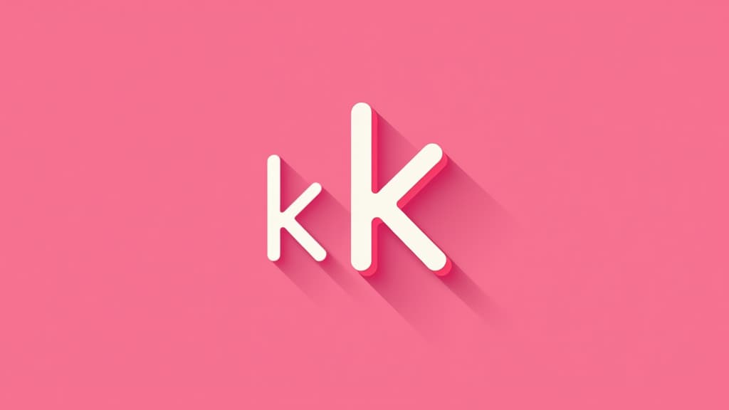  design a logo, girly, with the text 'k'.