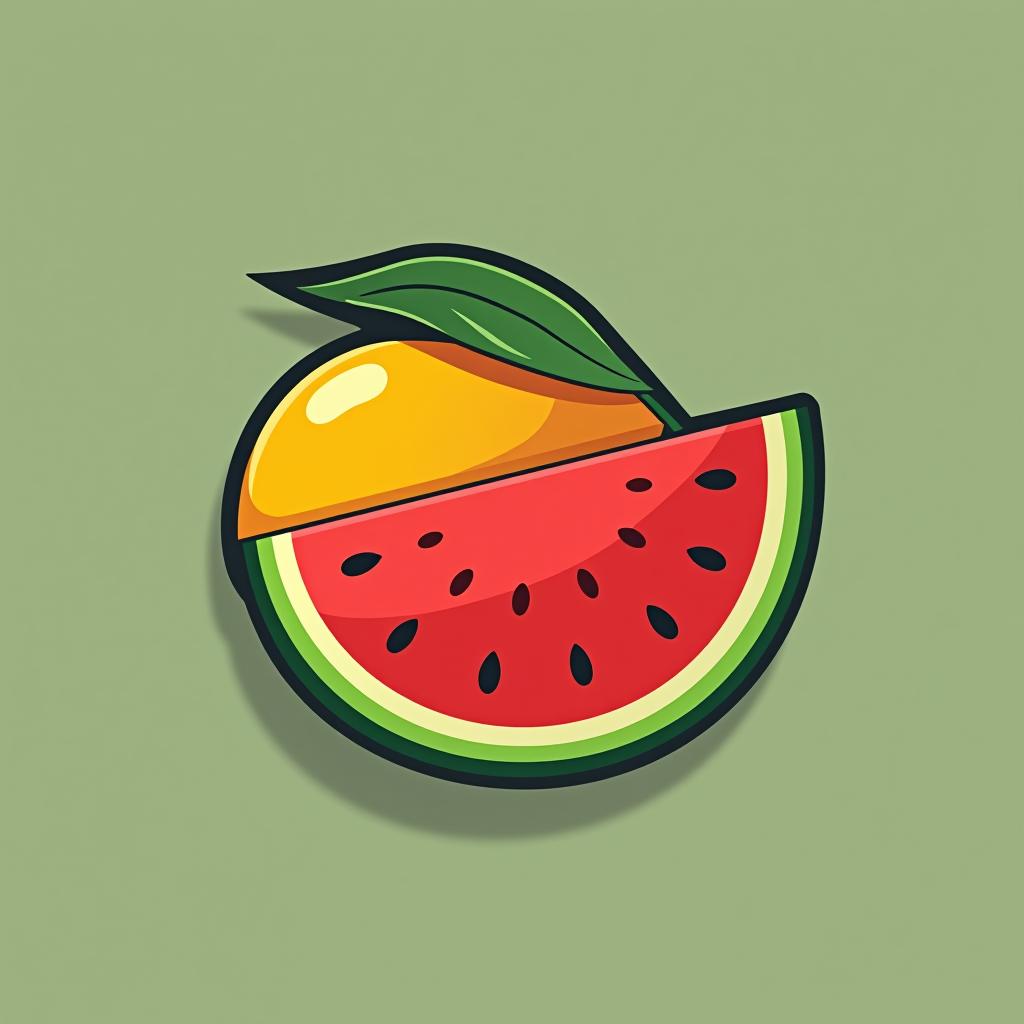  design a logo, mango and watermelon with chamoy