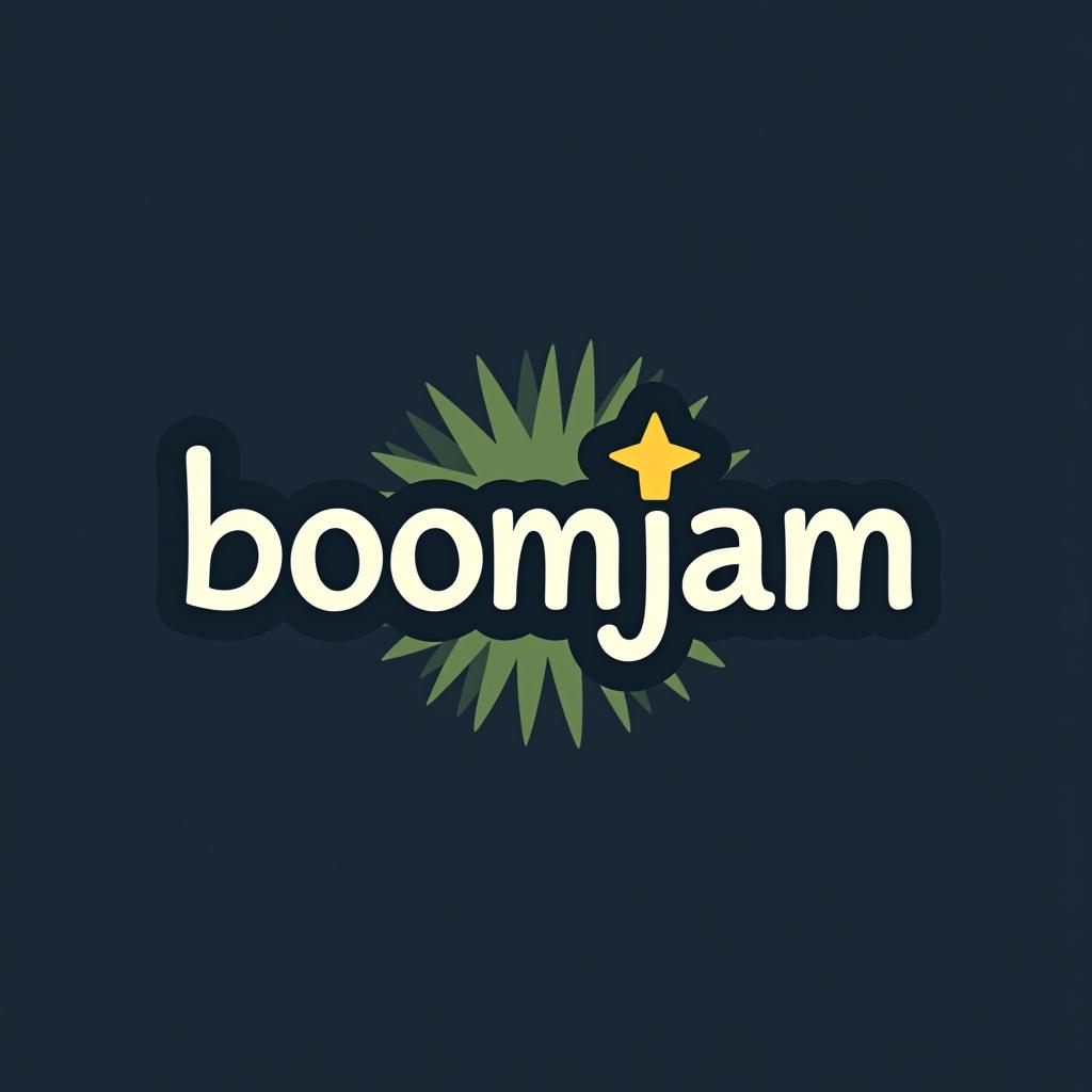  design a logo, , with the text 'boomjam'.