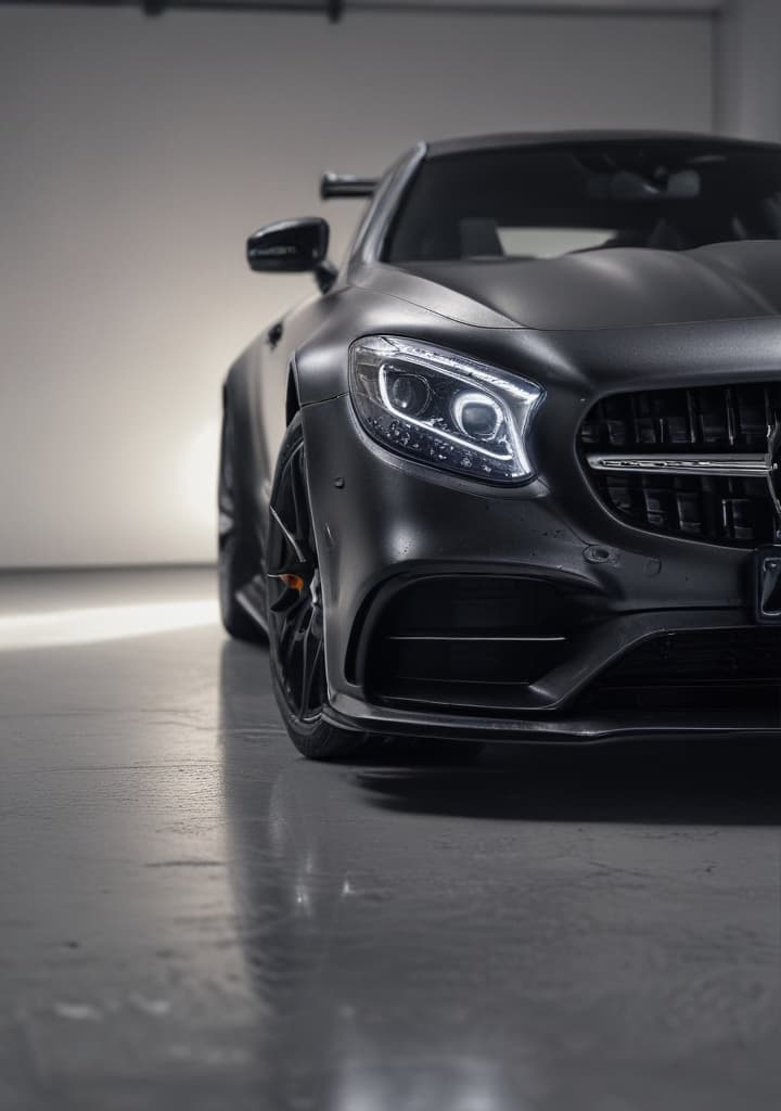 Mercedes AMG Black avec une peinture en or à Singapour highly detailed,studio lighting,professional,vivid colors, cinematic lighting, HDR, UHD, 4K, 8k, 64K