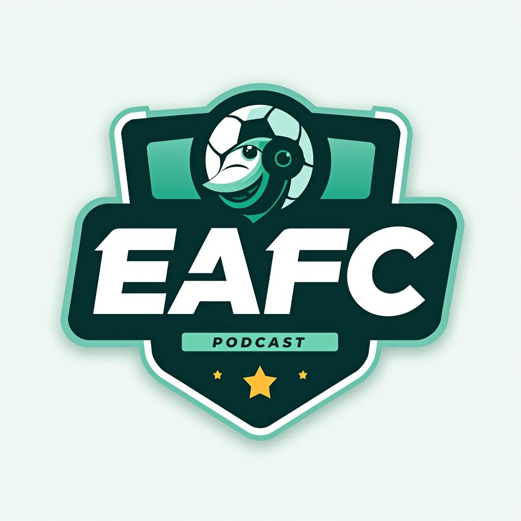  design a logo, "crear un logo que represente nuestra cuenta de youtube enfocada en contenido relacionado con eafc, podcast, reviews del juego y jugadores del mismo. incluir las iniciales de los creadores (j, f y n) de forma creativa. incorporar elementos como un balón de fútbol, un micrófono y estrellas para representar podcast, reviews y calidad respectivamente. utilizar una paleta de colores energética con tonos de verde, azul y blanco, y una tipografía moderna con un ligero toque deportivo. el logo debe transmitir dinamismo, pasión por el fútbol y modernidad. se valora la originalidad y la capacidad de representar claramente nuestra temática de contenido."