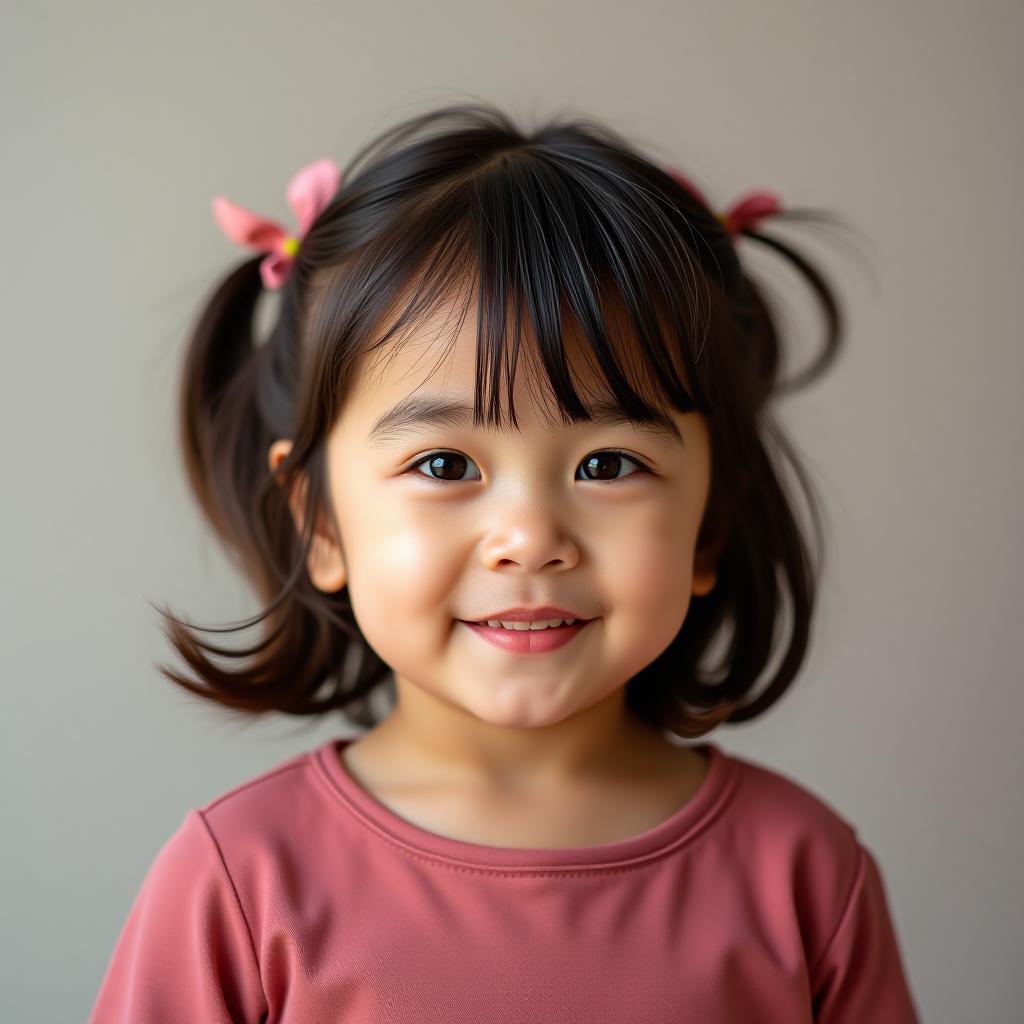  portrait of a cute asian little girl